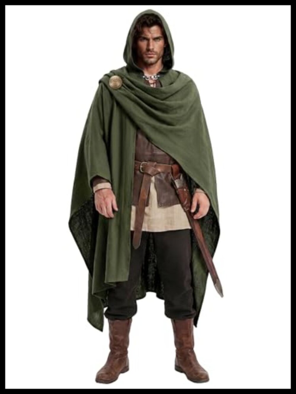 Medieval Hooded Cloak 100% Cotton Renaissance Cape Cosplay